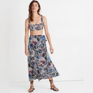 Madewell Cover-Up Wrap Skirt in Dutch Garden Size Medium